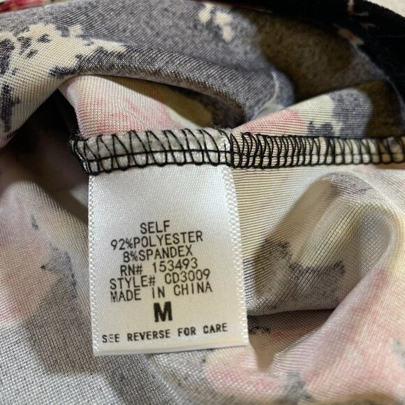 Current Project Womens M Dress Mini Bodycon Velvet Floral Short Sleeve Open Back - Picture 3 of 11